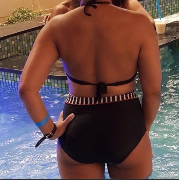 BLACK AND WHITE HIGH WAIST POLKA DOT SWIMSUIT - Picture 2 of 3